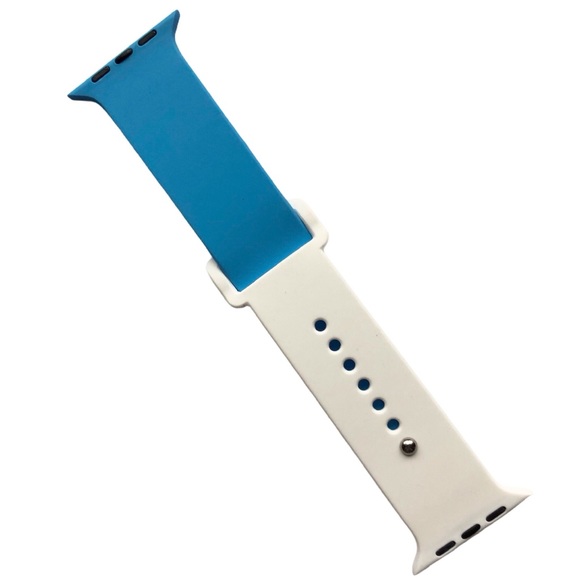 5/$20 NEW Blue White Color Block Silicone Sport Band Apple Watch 42/44/45/49 mm - Picture 1 of 9